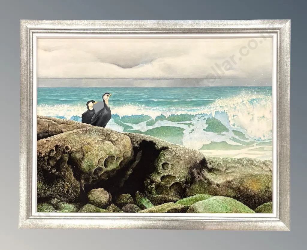 Paul Martinson  - Shags on Rock, acrylic on board, 1989, 430x590mm Image 1++