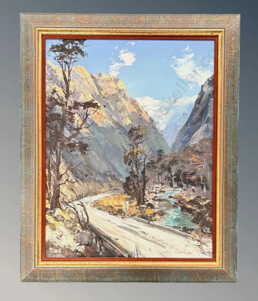 Aston Greathead - Road to Milford, South Westland, oil on board, 570x445mm Image 1++