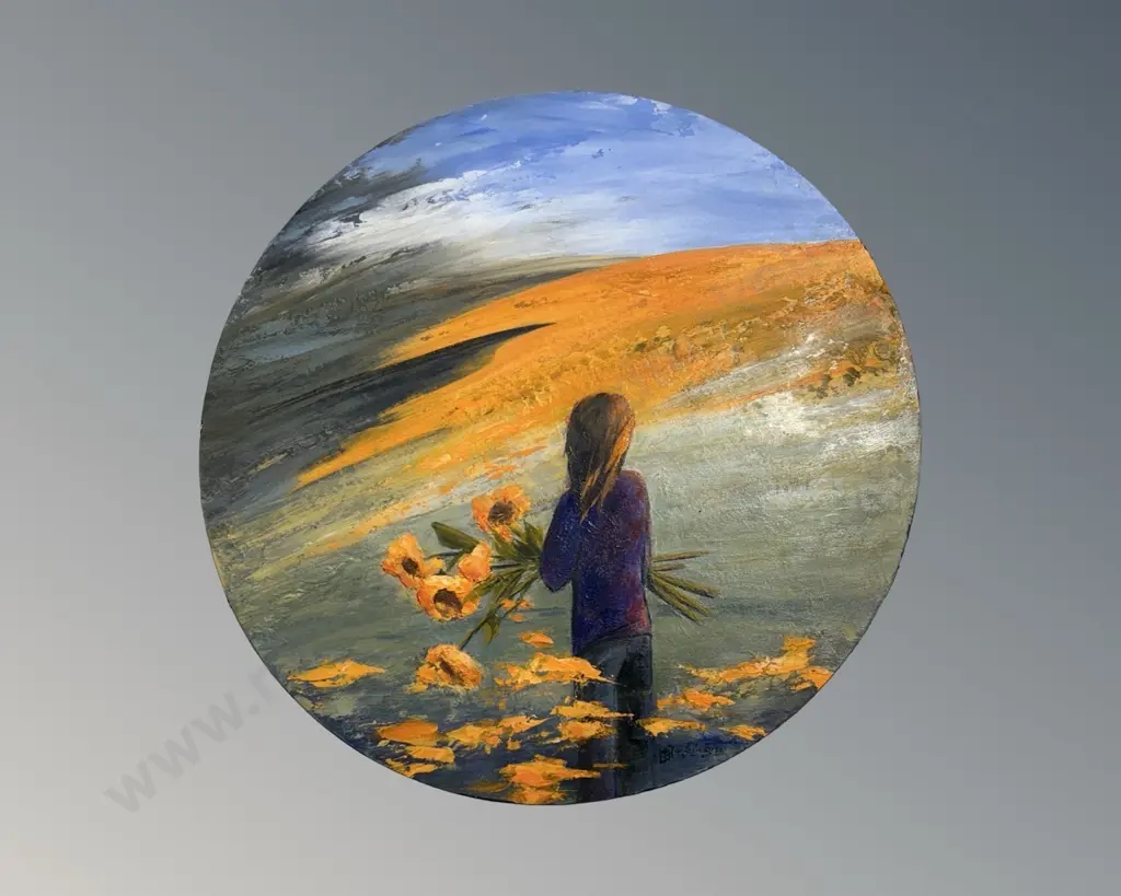 Janie Porter - Sunflowers, oil on board Image 1++