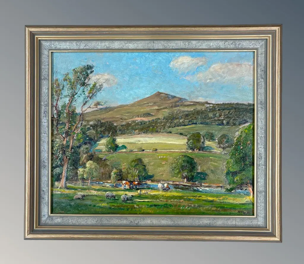 Herbert Royle - Beamsley Beacon, Yorkshire, oil on canvas, 415x515mm Image 1++