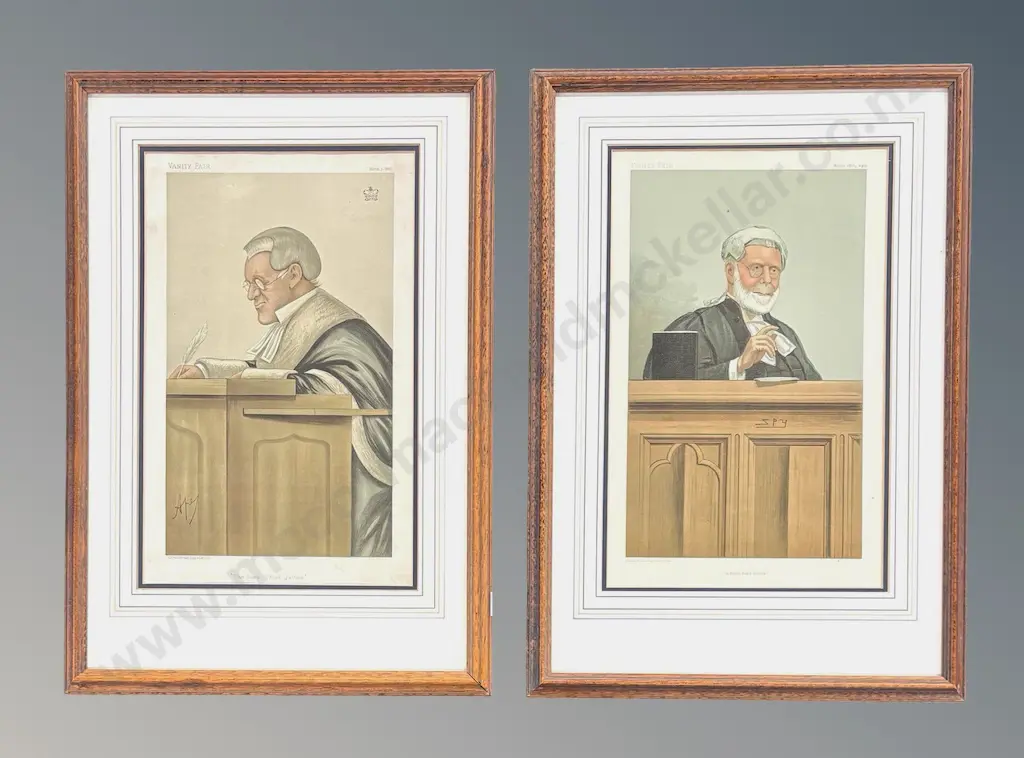 Two Vanity Fair  Legal Prints - The Lord Chief Justice, March 1887, A Blunt Lord Justice, March 1901, 355x220mm Image 1++