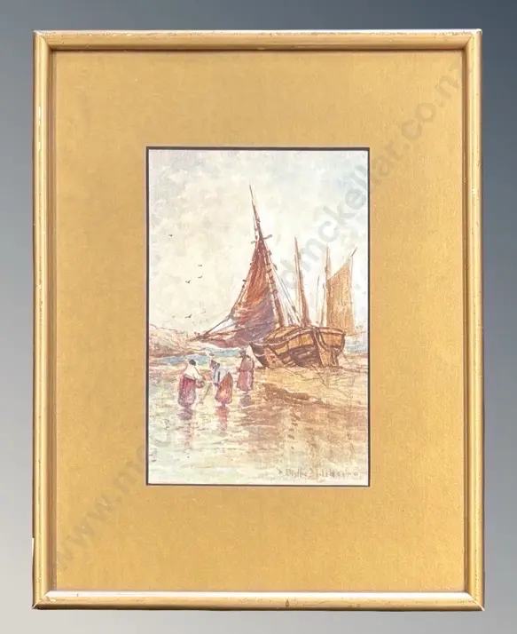 Blythe Fletcher - Cockle Gatherers, watercolour on paper, 175x120mm Image 1++