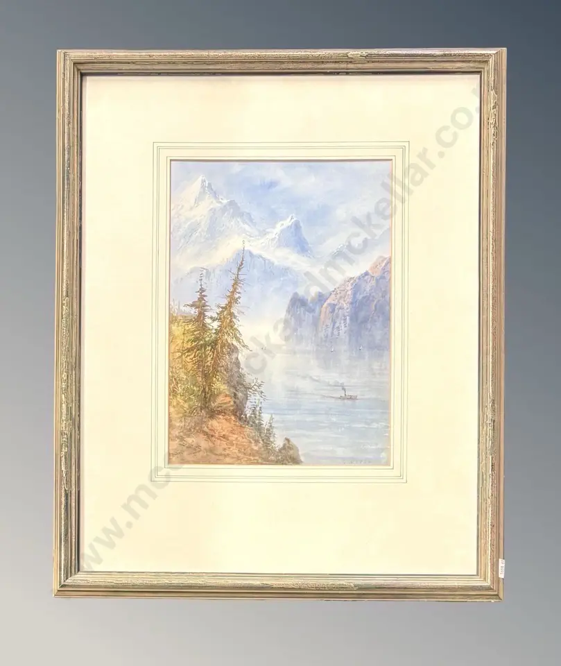 T Wilson - Fiord Scene, watercolour on paper, 330x240mm Image 1++