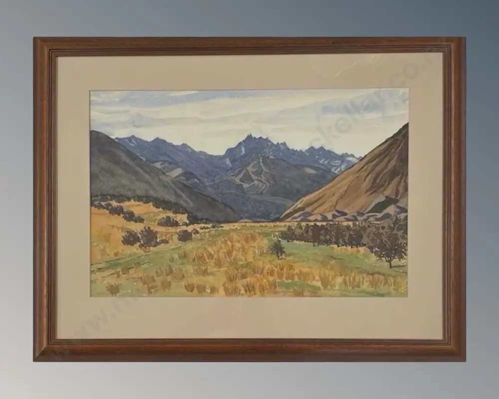 J.E Fraser - Mountain Scene, 1980, watercolour, 355x545mm Image 1++