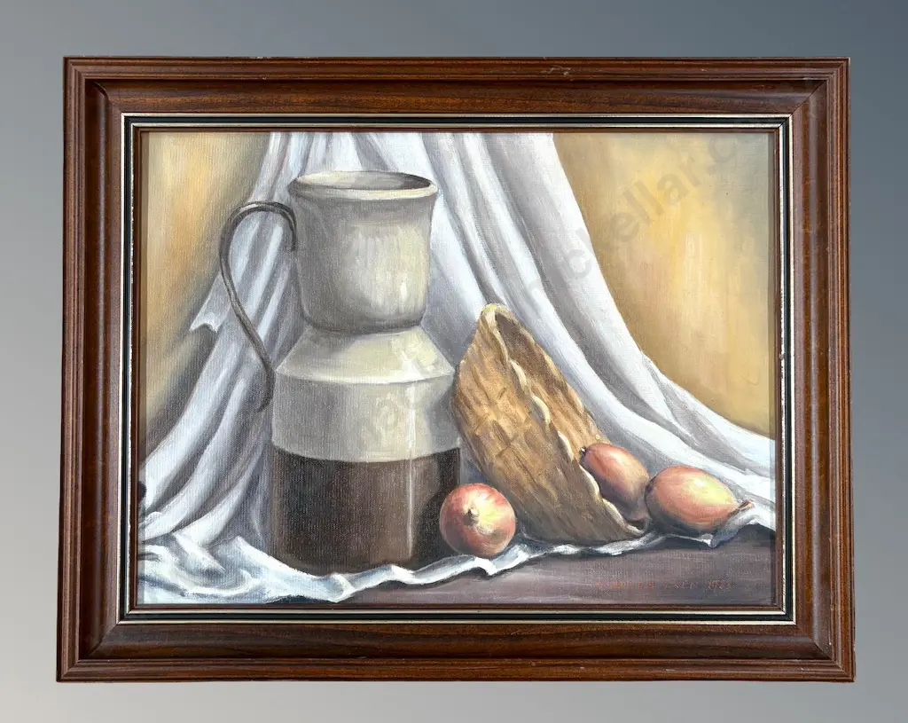 Joan Le Cren - Still Life with Onions, 1983, oil on board, 295x395mm Image 1++