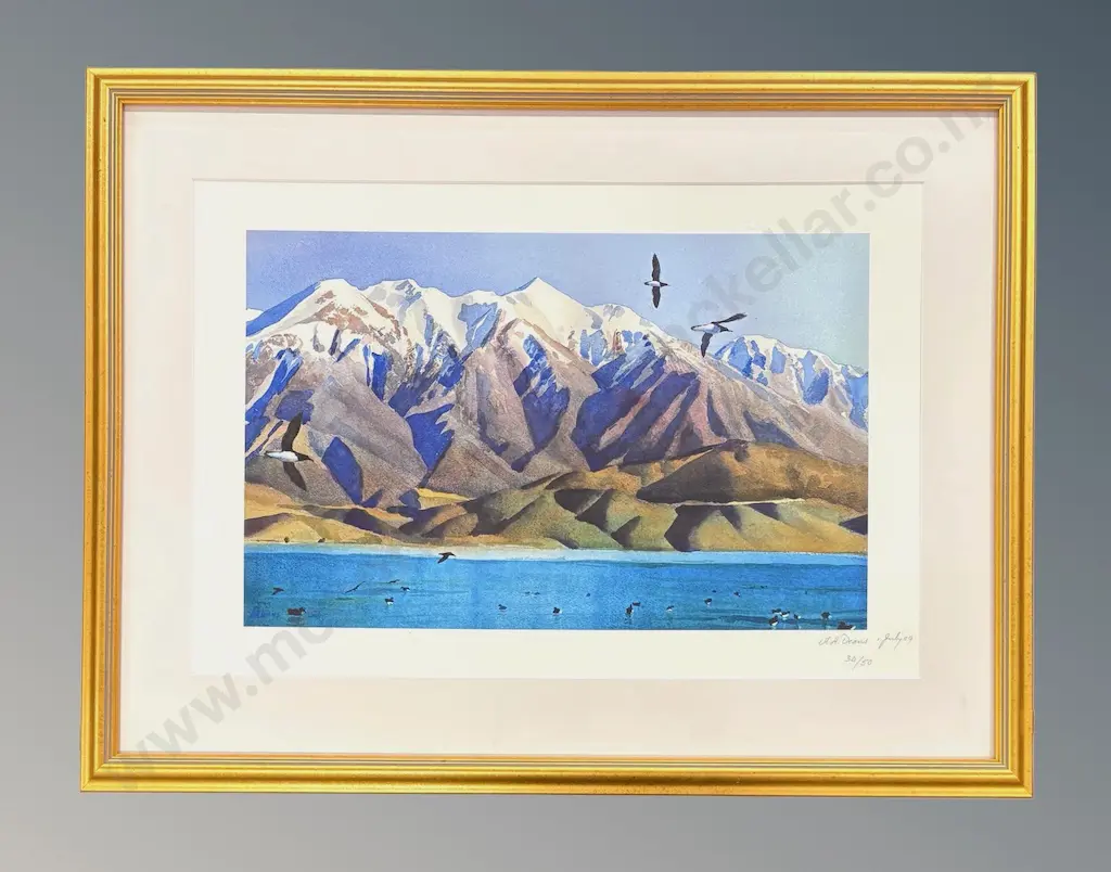 Austen Deans - Lake and Mountain Scene, print on paper 30/50, 420x620mm Image 1++