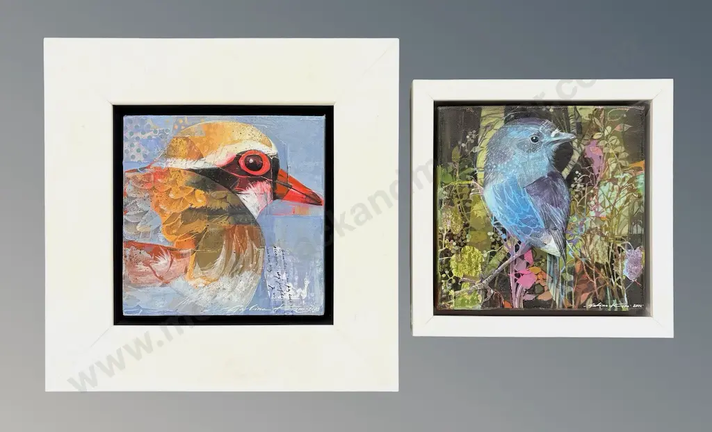 Two Galina Kim - Birds, oil on canvas, 200x200mm Image 1++