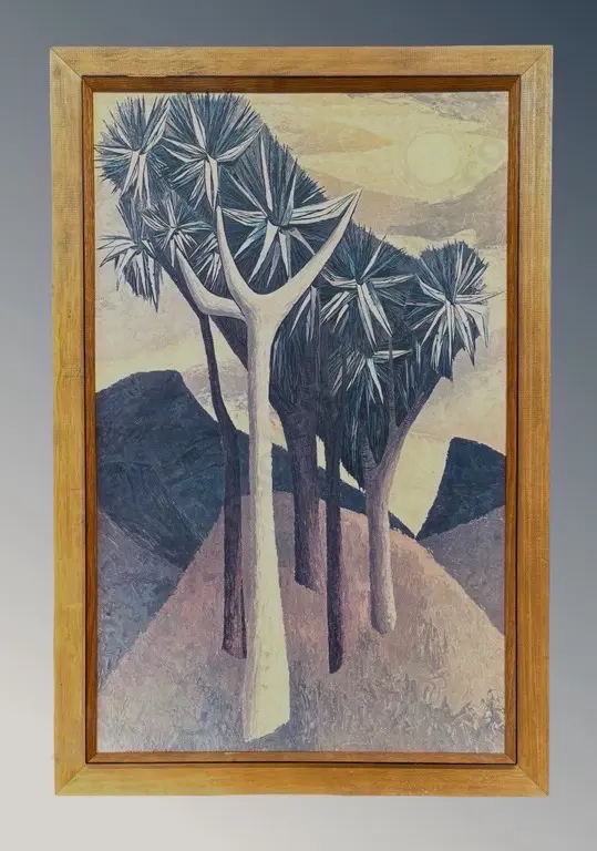 Russell Clark Cabbage Trees Print 875x545mm Image 1++