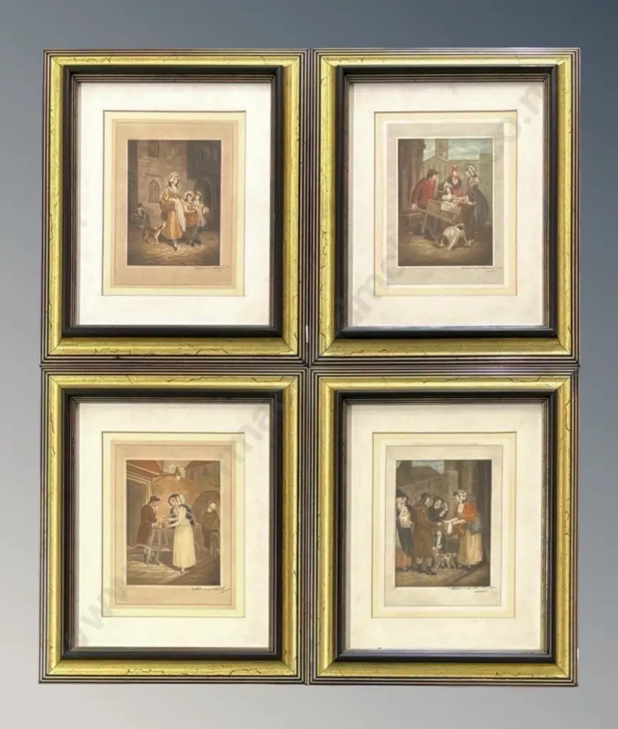 Set of Four Edward Stoddart Engravings - Victorian Scenes, 190x140mm Image 1++