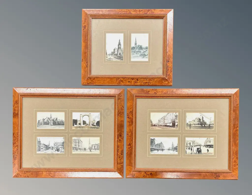 Three Photos of Early Christchurch in Walnut Frames Image 1++