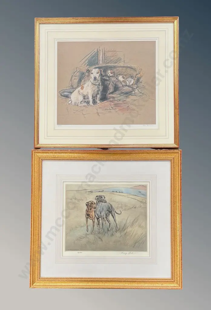 Two signed hand coloured Dog Prints 53/500, 72/200, E Howarth and Henry Wilkinson Image 1++