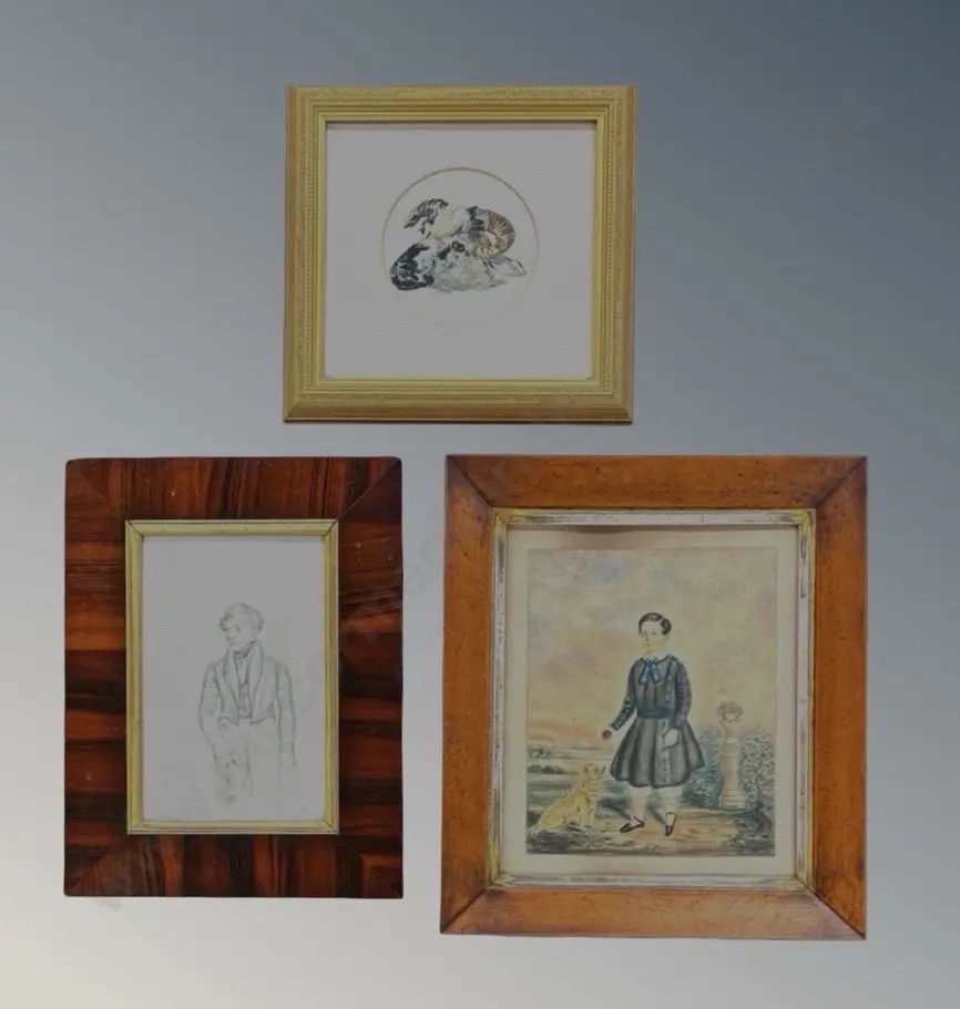 Two Early Portraits and Goats Head Print Image 1++