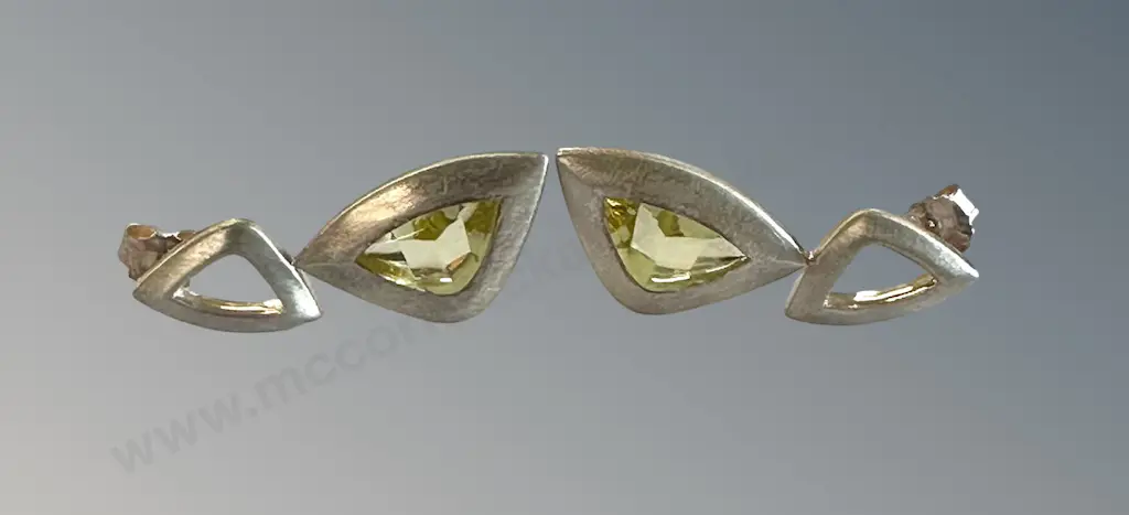 Daniel Bentley Sterling Silver Citrine Earrings, Retail $390 Image 1++