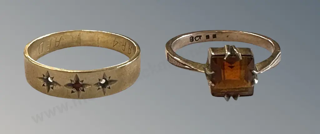 Two 9ct Gold Rings,Sizes N and K, TW4gms Image 1++