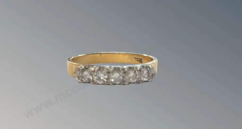 18ct Diamond Bridge Ring, TW3.4gms, Size M, TW3.4gms Image 1++