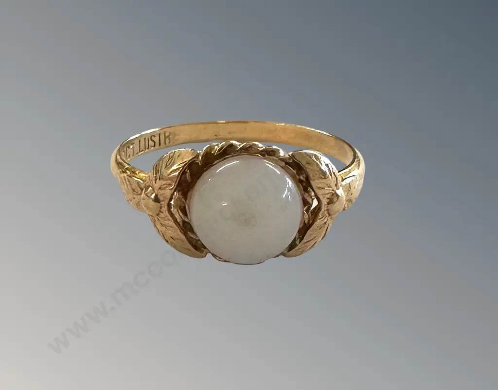 10ct Gold Moonstone Ring, Size J/K, TW1.3gms  Image 1++
