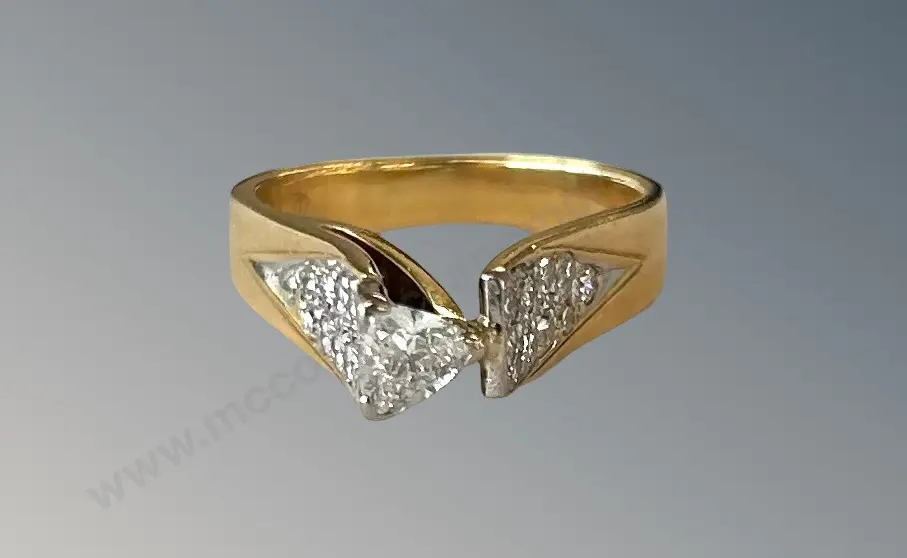 18ct Yellow and White Gold Diamond Dress Ring, Size D, TW4.56gms, Valuation $6350 Image 1++