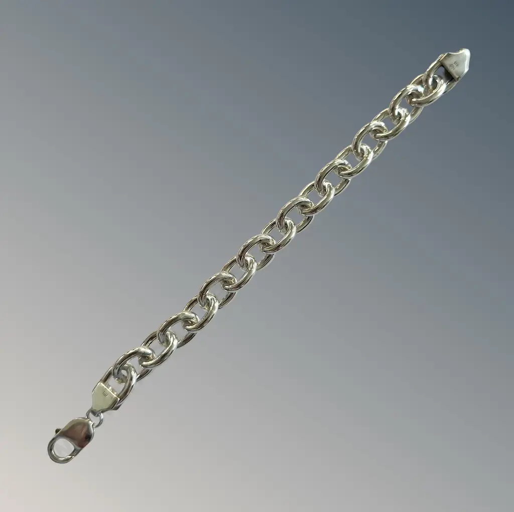 Sterling Silver Cable Chain Bracelet, L19cm, TW46.1gms Image 1++