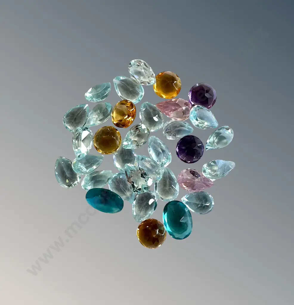 Blue Topaz and CZ Loose Stones Image 1++