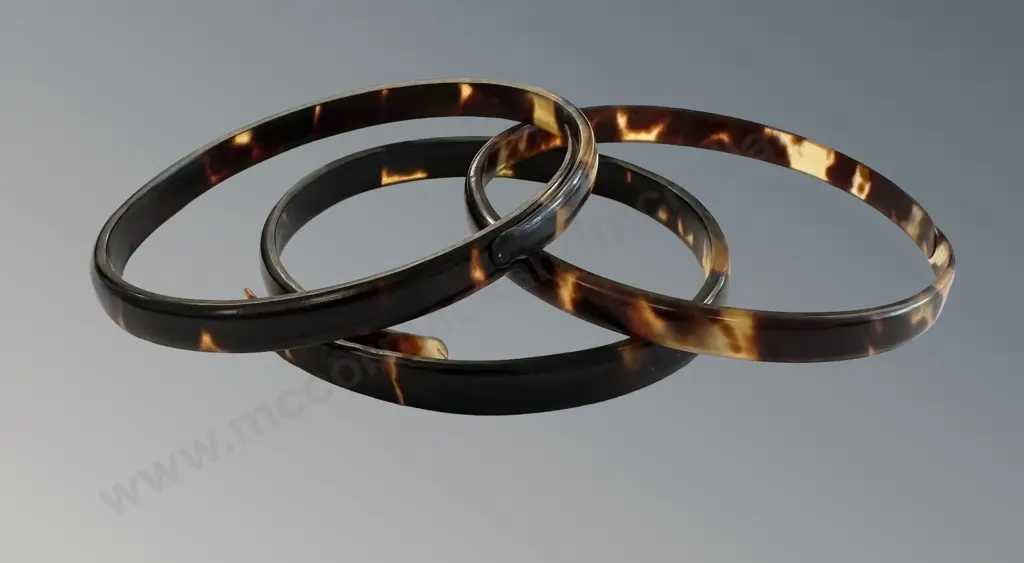 Three Victorian Tortoiseshell Bangles Image 1++