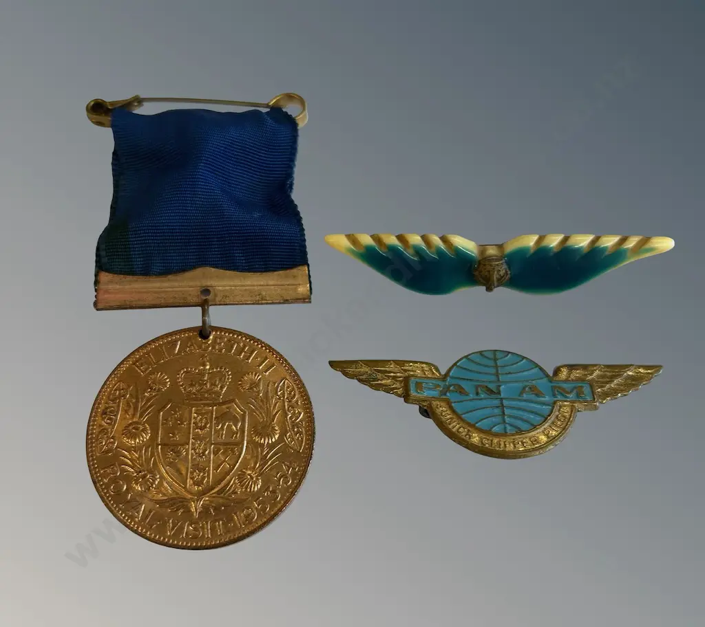 Elizabeth II Royal Visit 1953/4 and Two Winged Brooches Image 1++
