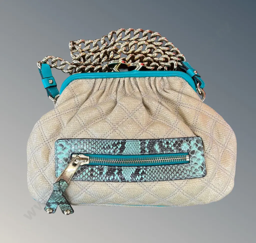 Marc Jacobs 'Little Stam Bag' with chunky gold shoulder strap and dust bag Image 1++