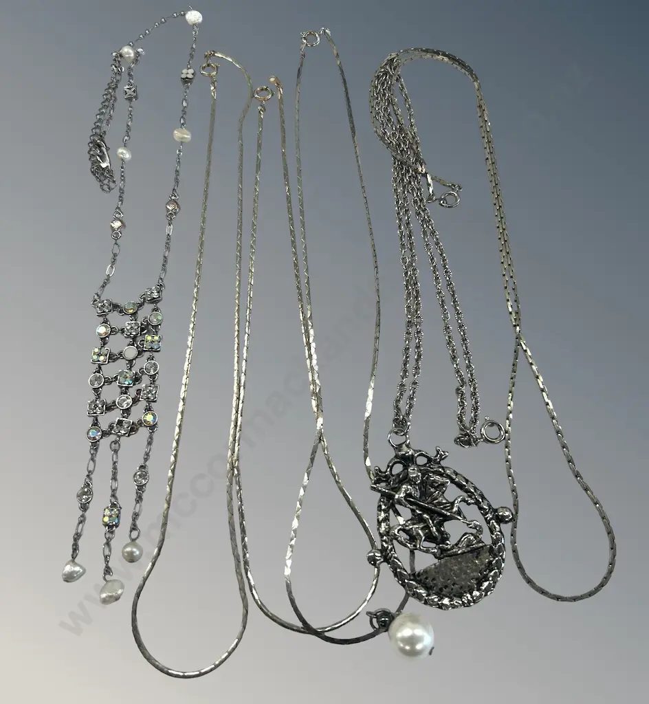Assorted Silver Chains and Necklaces Image 1++