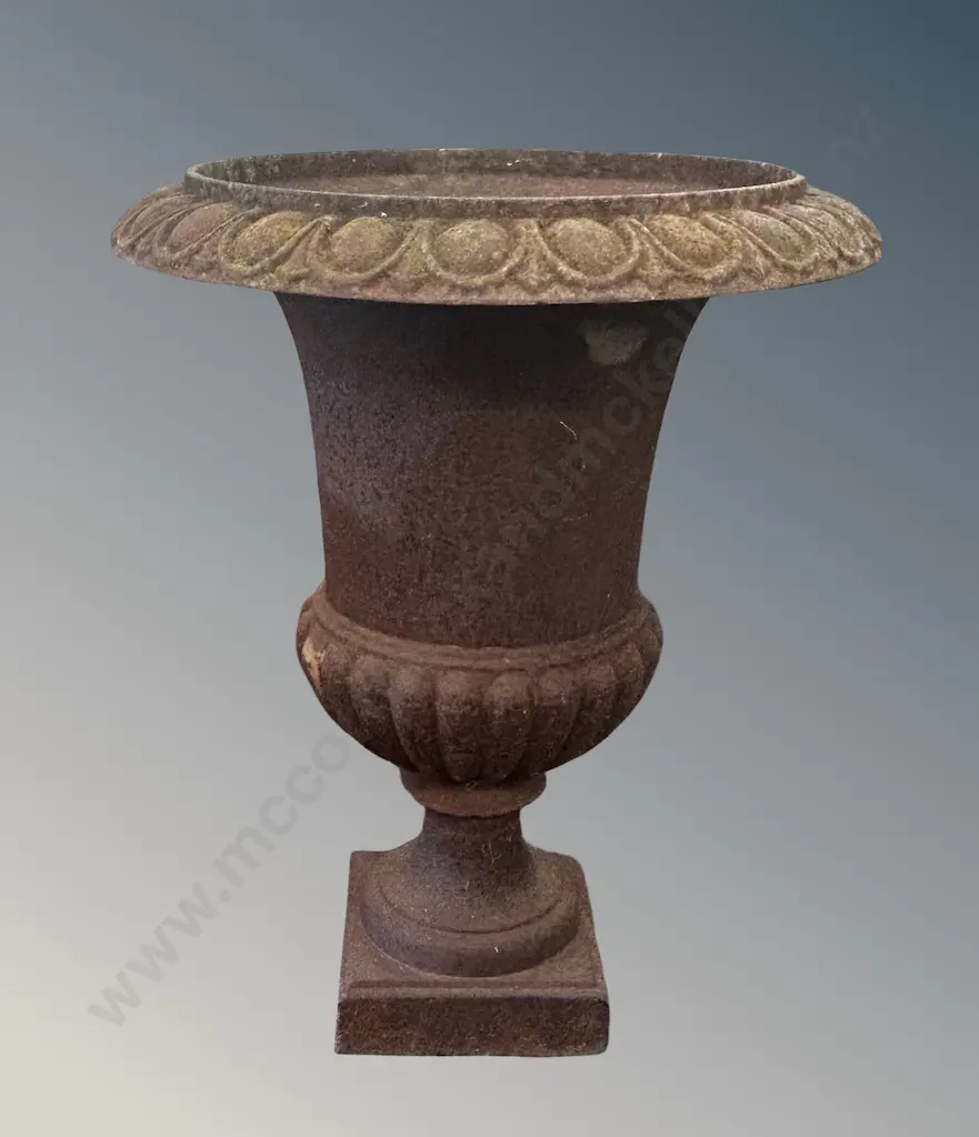 Cast Iron Footed Urn with Thumb Border, H62xD48cm Image 1++