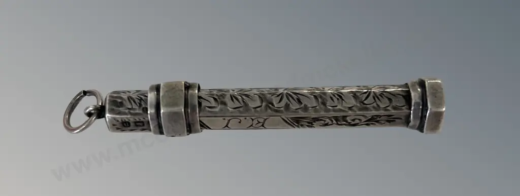 Sterling Silver Chased Pencil, TW9.7gms Image 1++