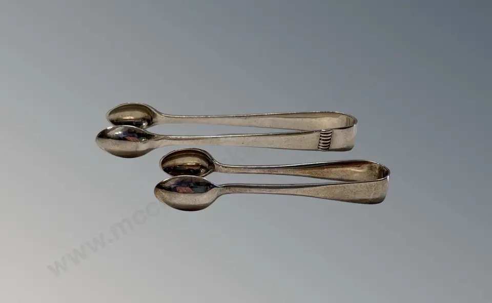 Two Sterling Silver Sugar Tongs TW29gms Image 1++