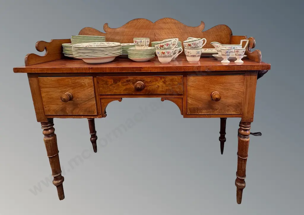 Mahogany 3 Drawer Washstand, L114xD48xH97cm Image 1++