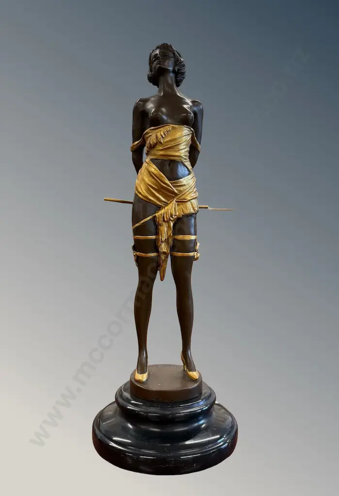 Bronze and Gilt Figurine on Marble Base, H36cm, EPA-062MJ Image 1++