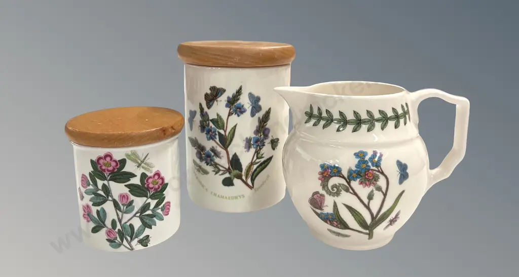 Portmeirion Jug and Two Cannisters H8-12cm Image 1++