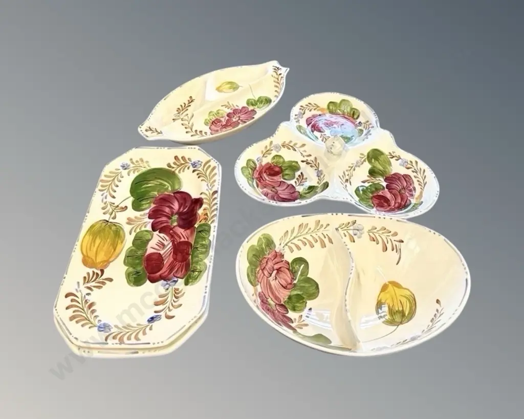 Belle Fiore Sandwich Plates (2) and Divided Serving Plates (3), AF Image 1++