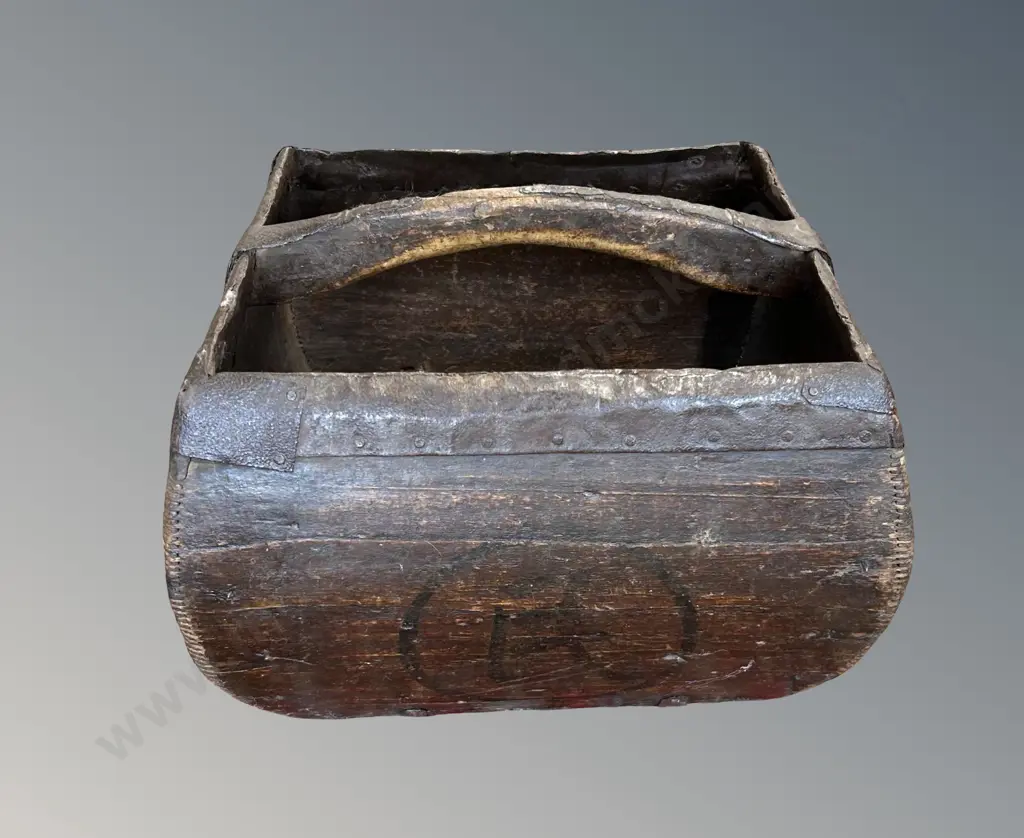 Chinese Wooden Rice Basket W29xH23cm Image 1++