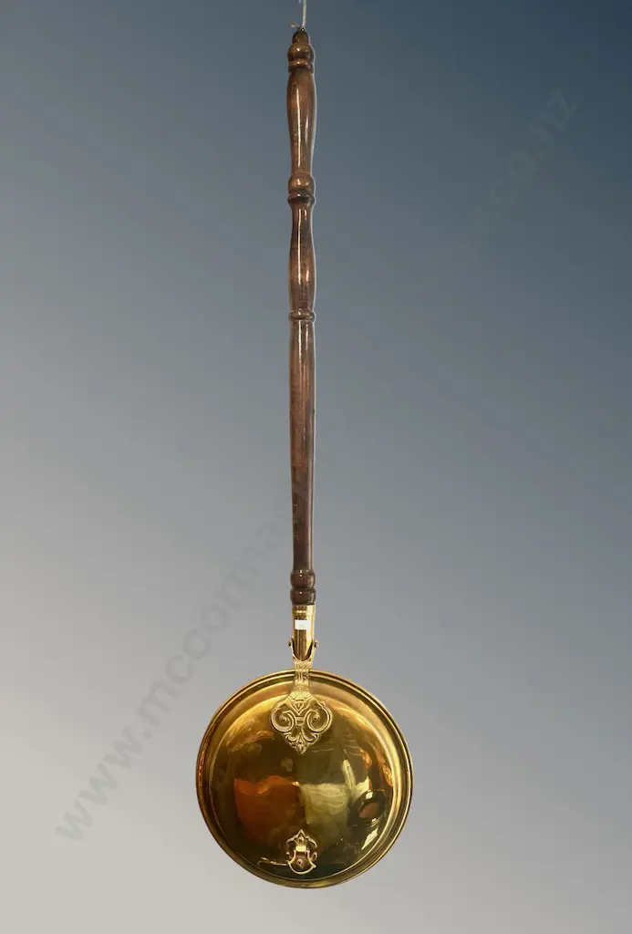 Wooden Handled and Brass Bed Warmer Image 1++