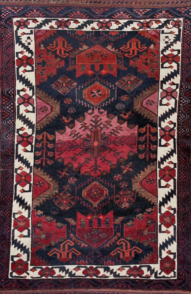 Persian Rug - Deep Blue, Red and Orange Tones 216x140cm Image 1++