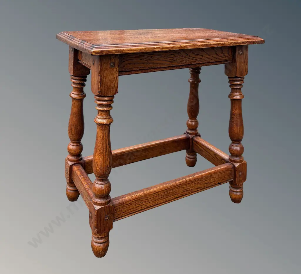 Pair of Oak Joint Stools L45xH47XD26cm Image 1++