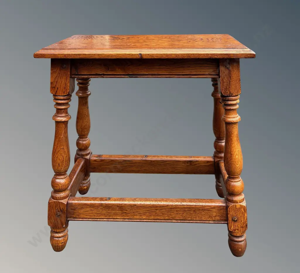 Pair of Oak Joint Stools L45xH47XD26cm Image 1++