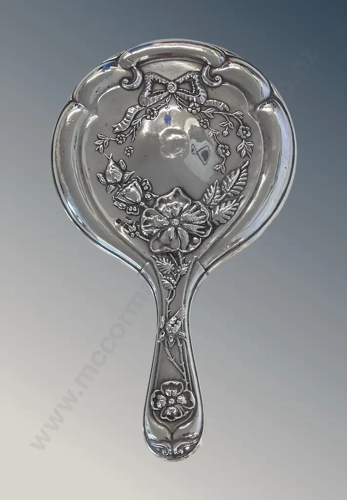 Sterling Silver Hand Mirror, TW461gms Image 1++