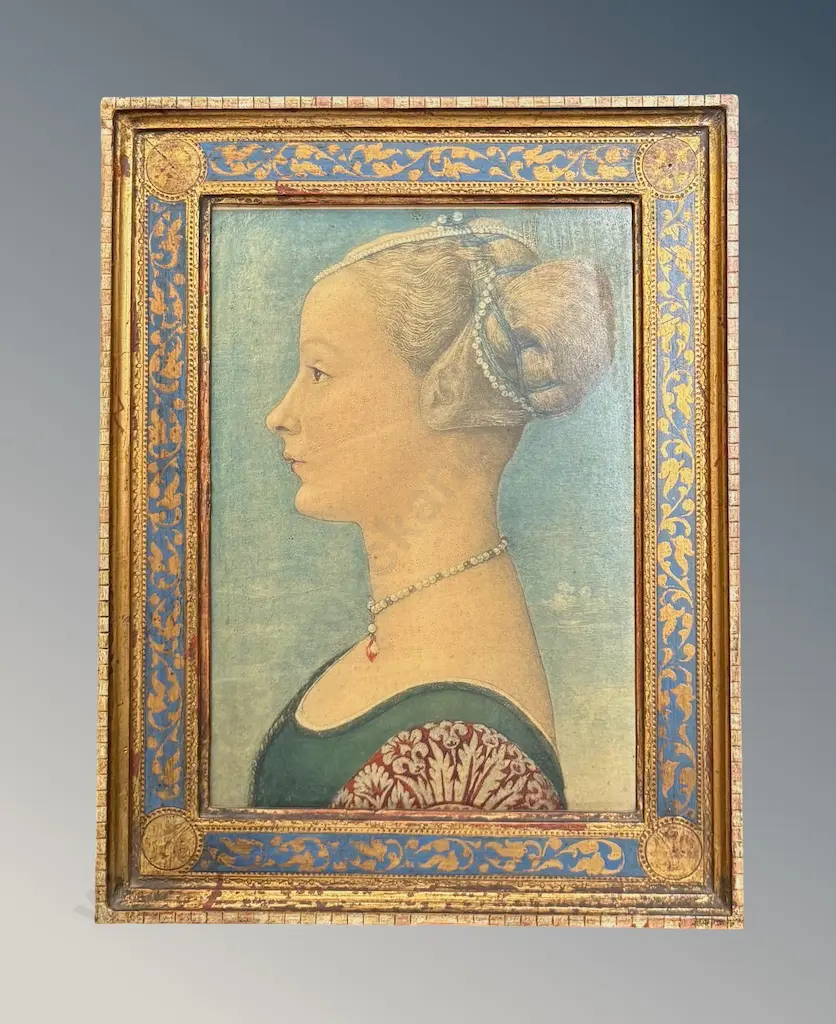 Gilt Framed Portrait of a Woman by Pollaol, 240x160mm Image 1++
