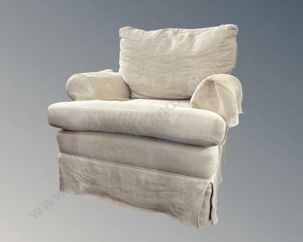 Linen Loose Covered Club Style Chair L82xH80cm Image 1++