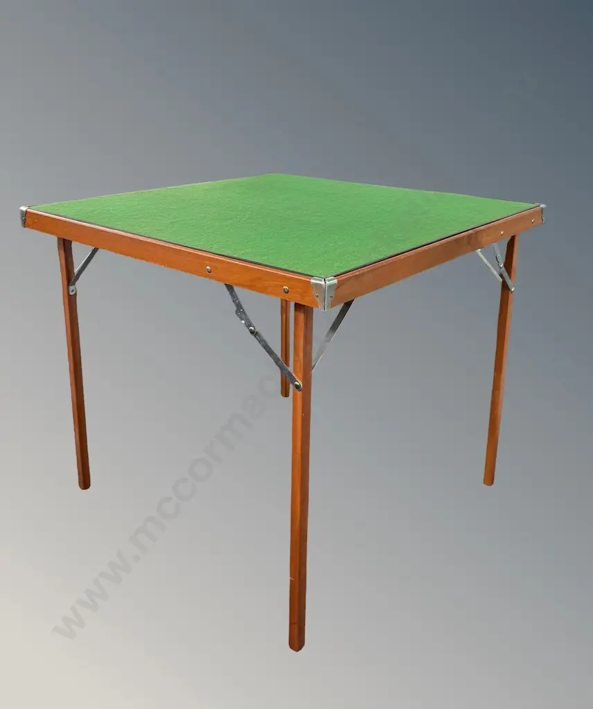 Wooden Felt Topped Folding Card Table Image 1++